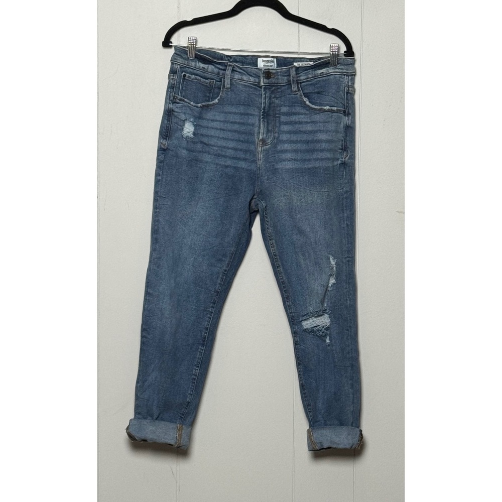 Kensie Jeans Vintage Luxe Ultimate High Rise Skinny Distressed Blue Size 12/31